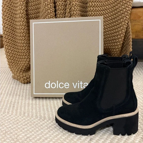 Dolce Vita Black Suede Hawk Bootie - Picture 2 of 5